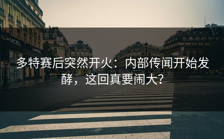 多特赛后突然开火：内部传闻开始发酵，这回真要闹大？  第1张