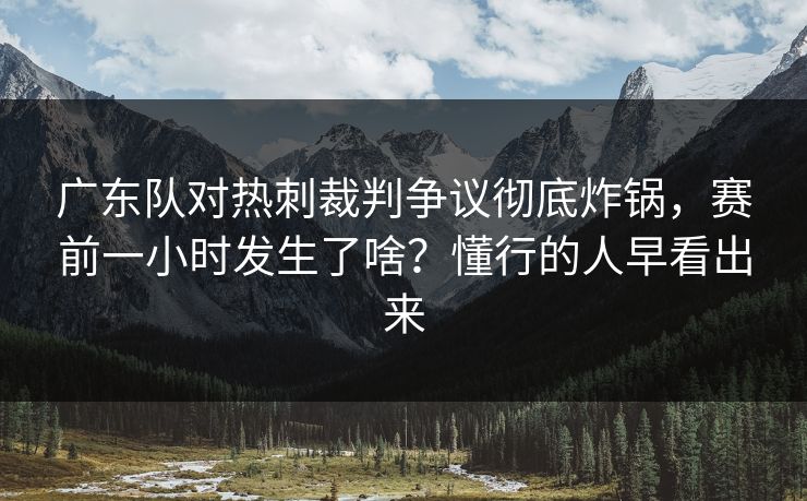 广东队对热刺裁判争议彻底炸锅，赛前一小时发生了啥？懂行的人早看出来  第1张