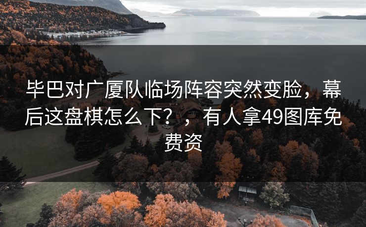 毕巴对广厦队临场阵容突然变脸，幕后这盘棋怎么下？，有人拿49图库免费资  第1张
