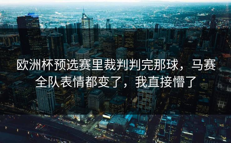 欧洲杯预选赛里裁判判完那球，马赛全队表情都变了，我直接懵了